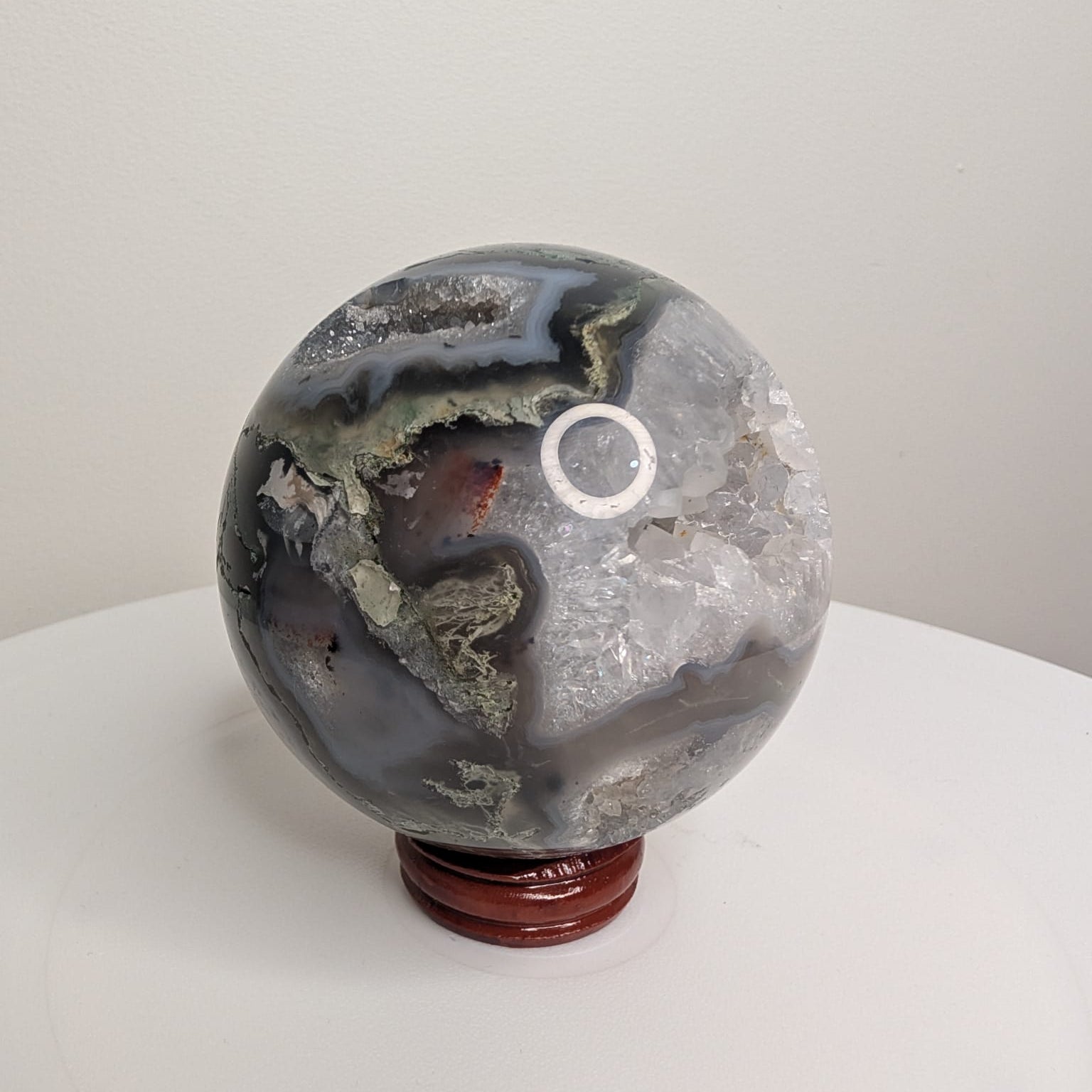 Moss Agate Druzy Sphere