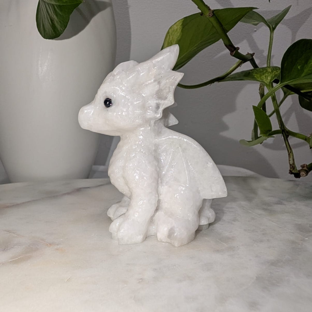White Calcite Dragon