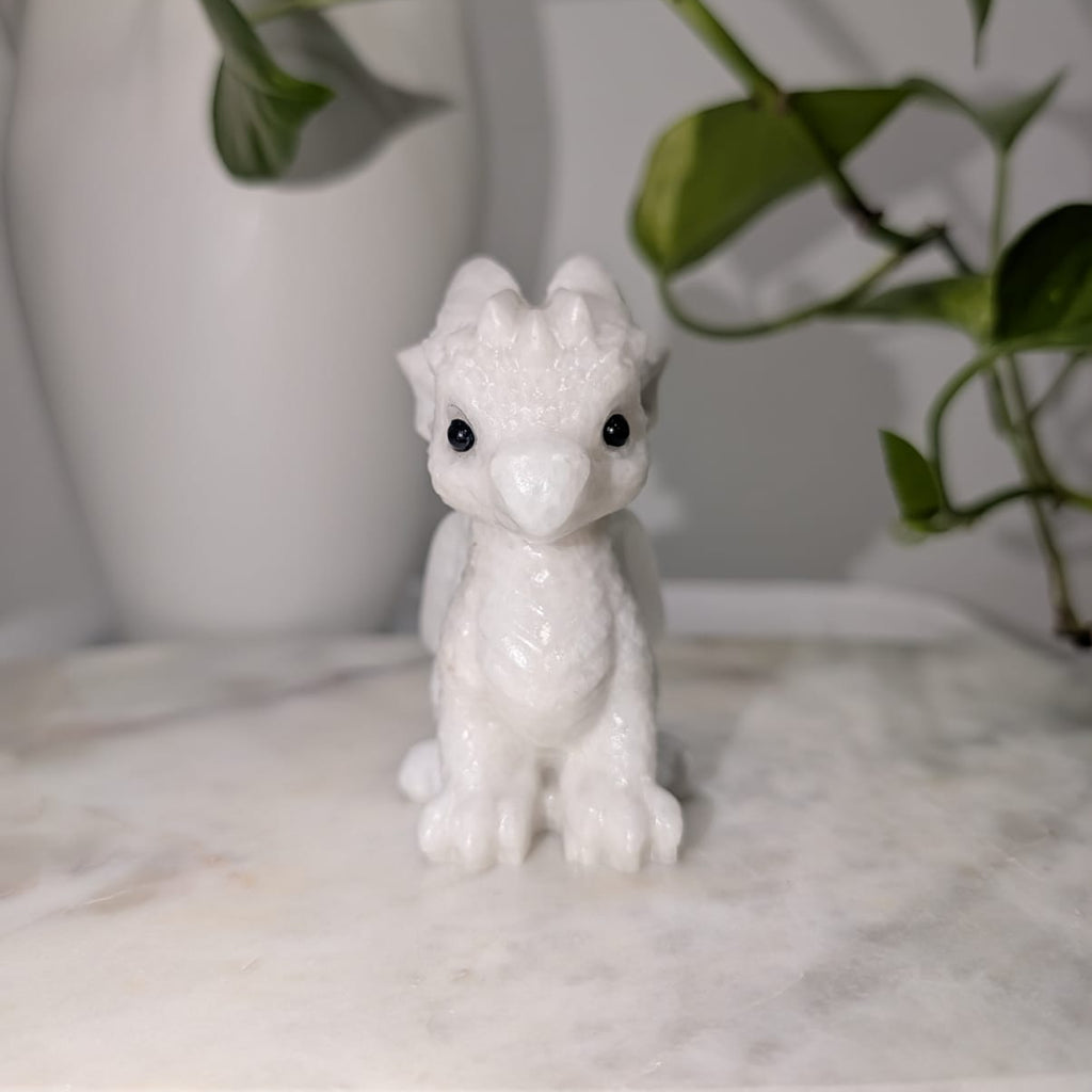 White Calcite Dragon
