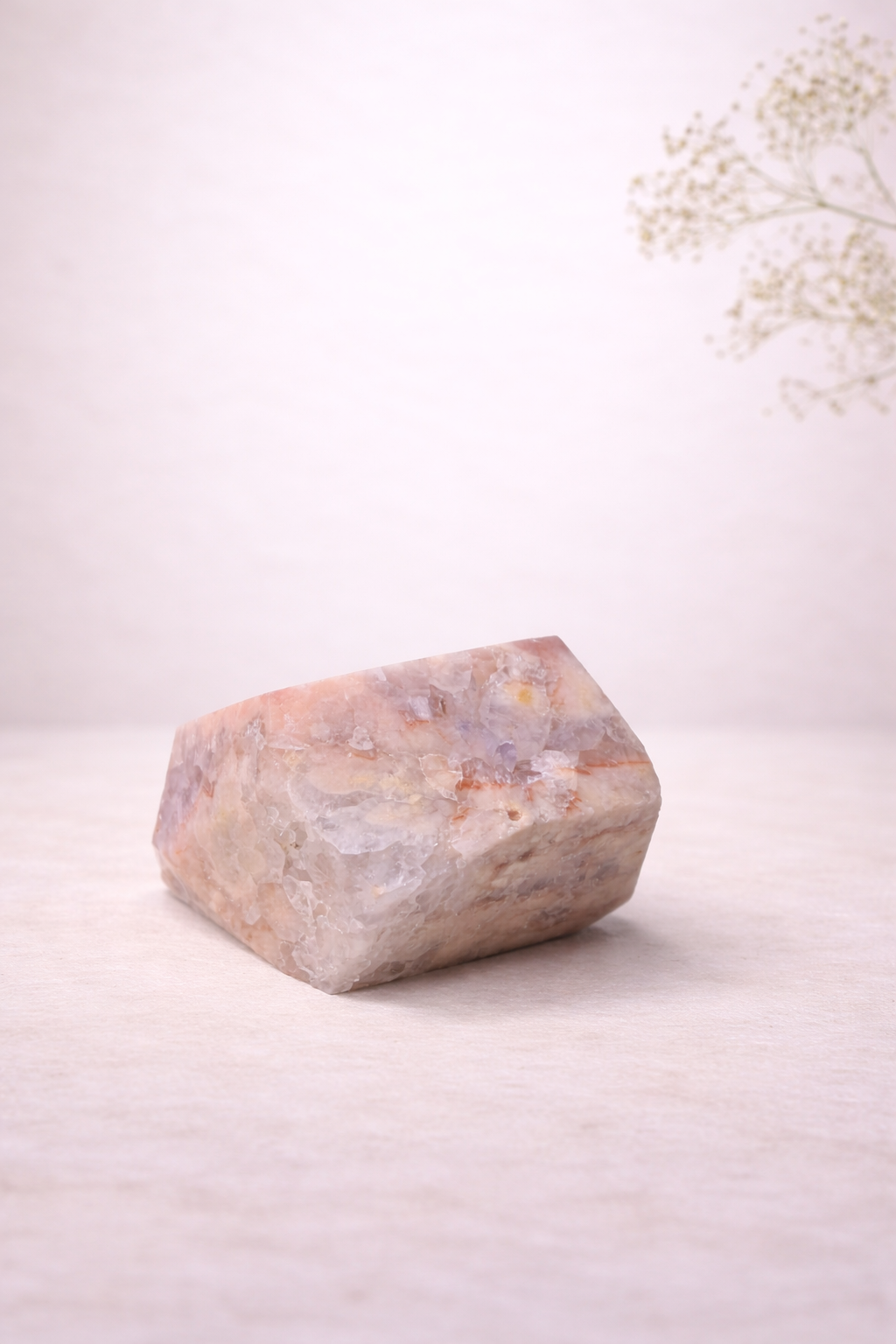 Pink Flower Agate Freeform