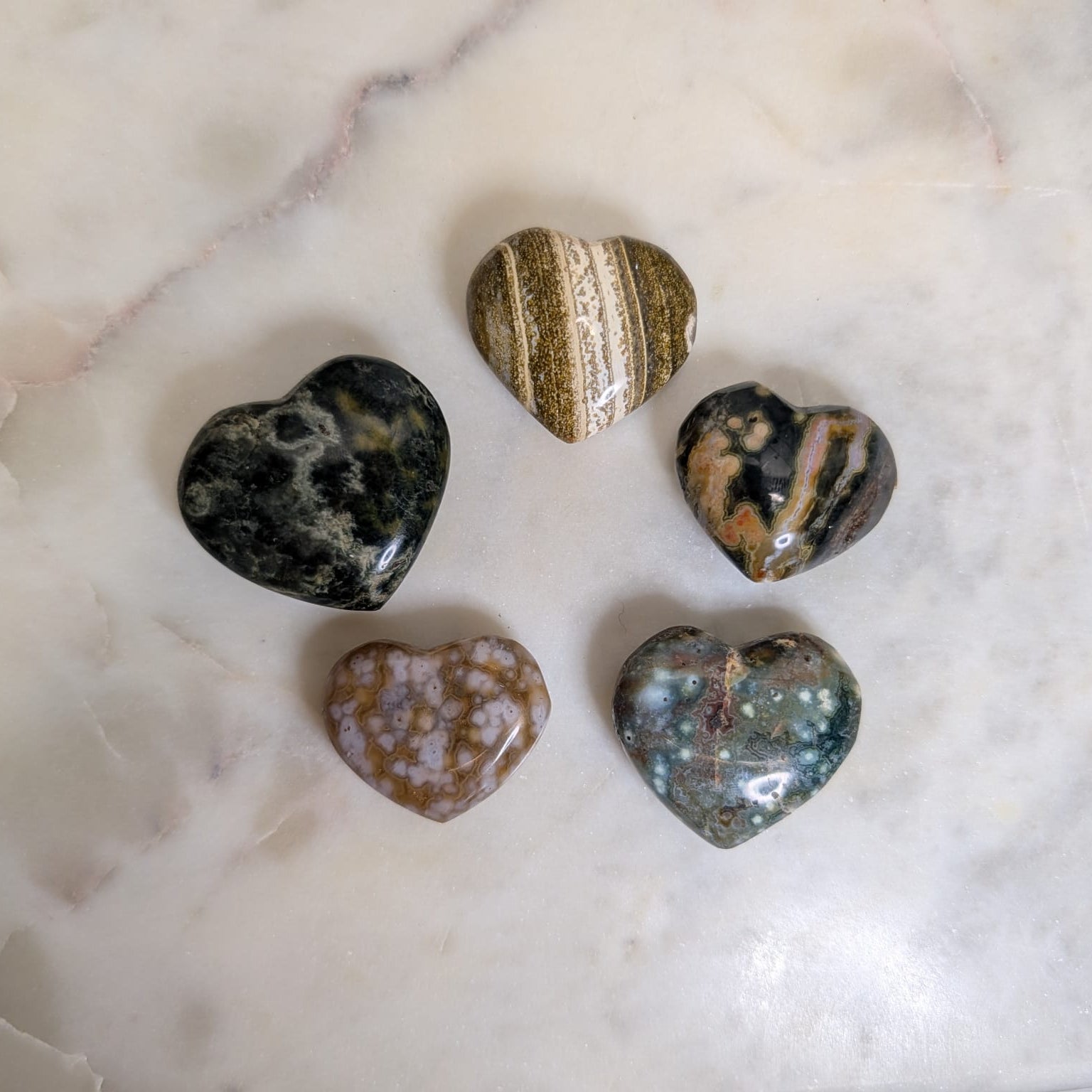Ocean Jasper Mini Hearts