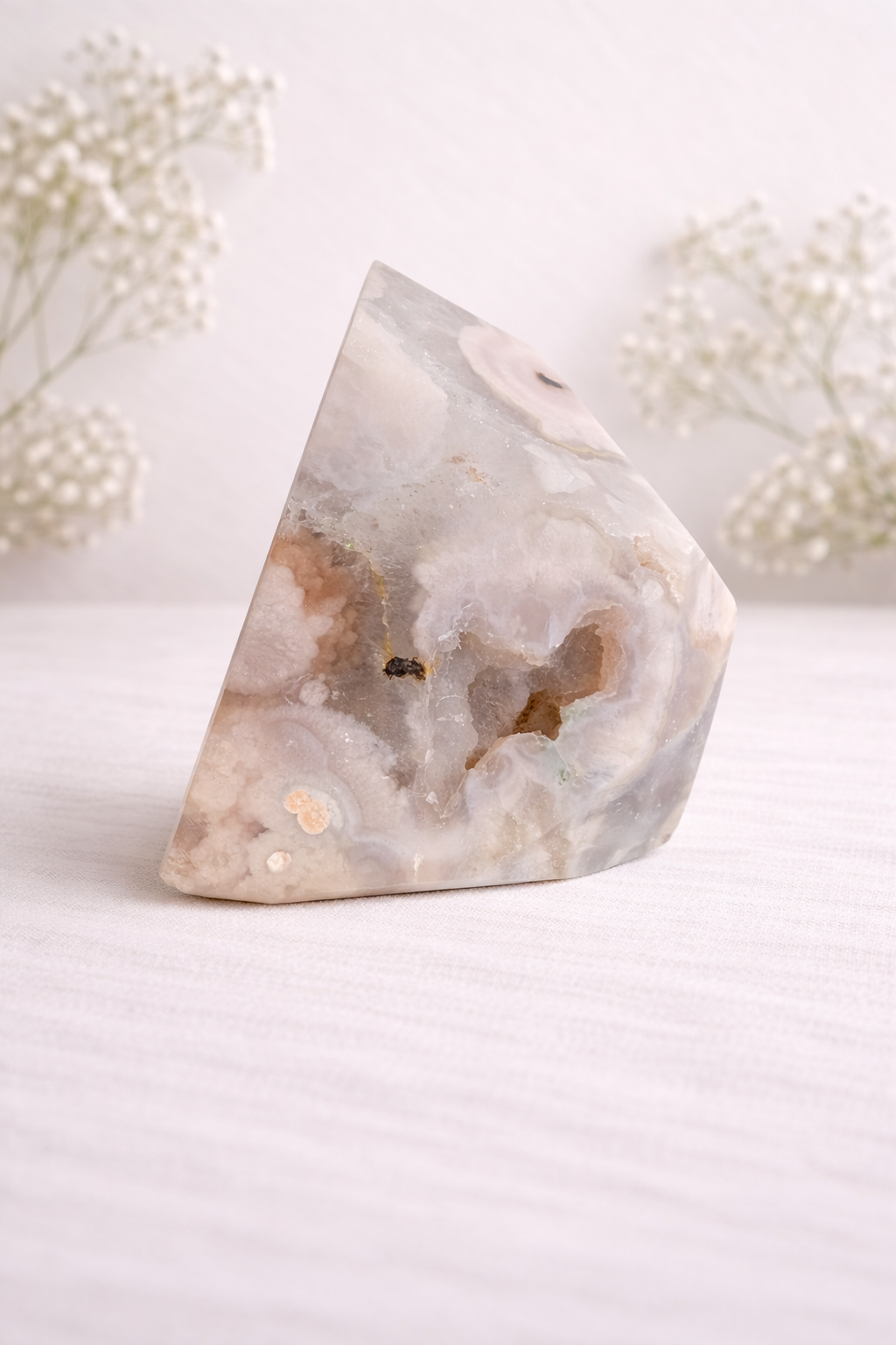Pink Flower Agate Freeform