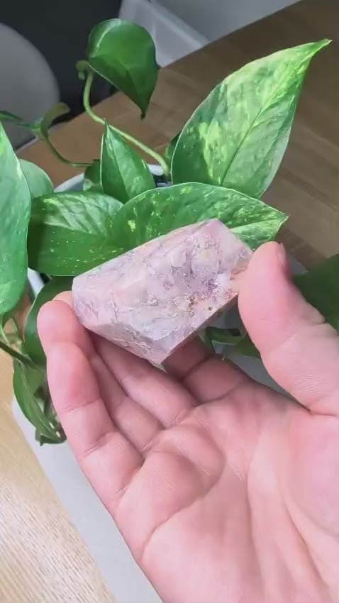 Pink Flower Agate Freeform