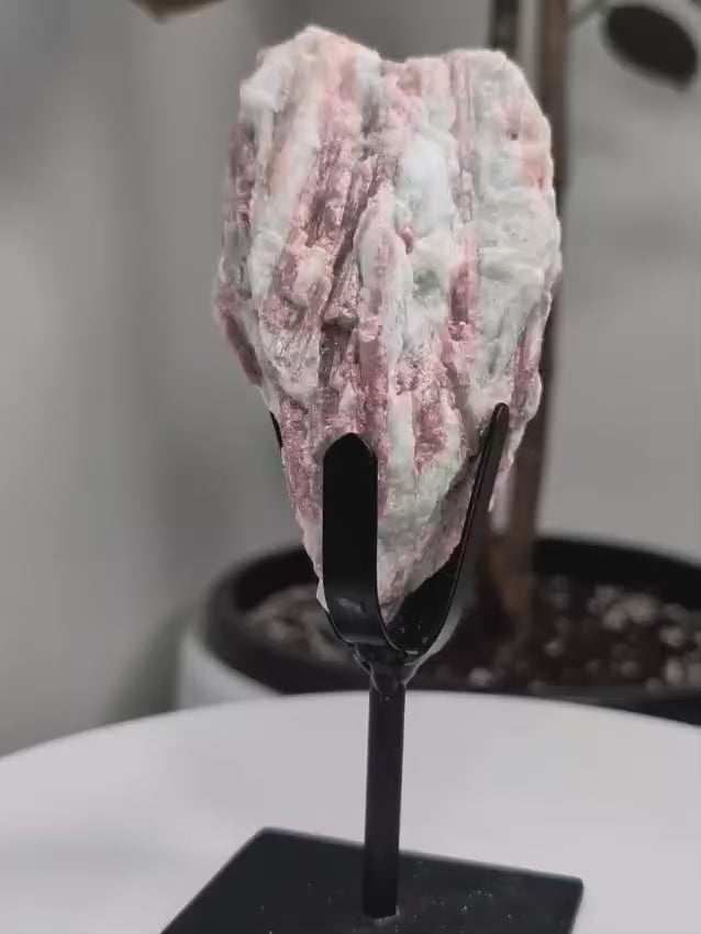 Pink Tourmaline on stand