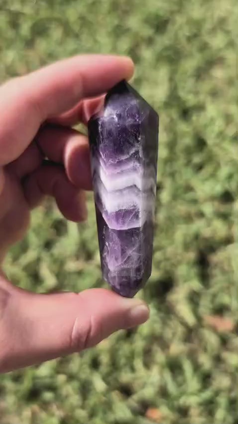 Chevron Amethyst Double Terminated Point