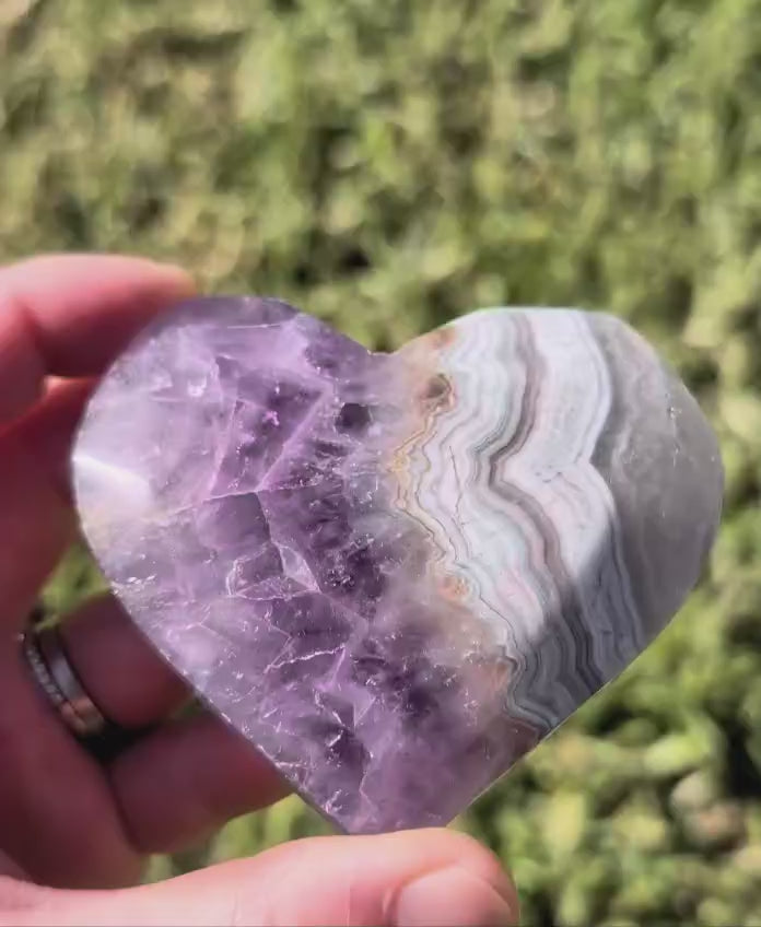 Amethyst & Agate Heart