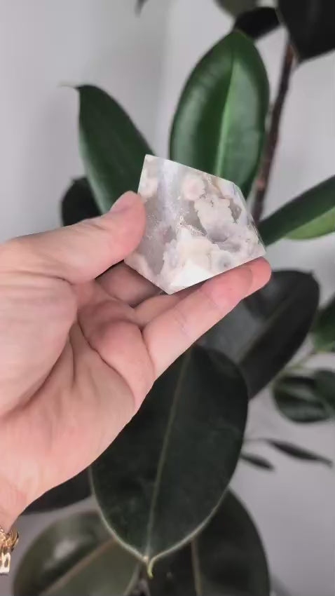 Pink Flower Agate Freeform