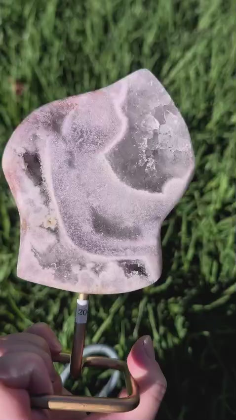 Pink-Lilac Amethyst Slab on Stand
